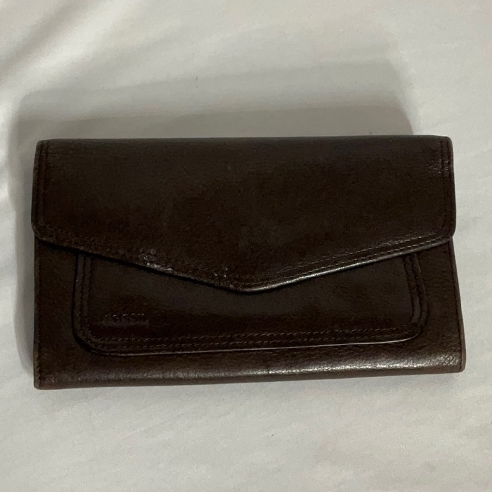 Fossil Dark Brown Leather Wallet